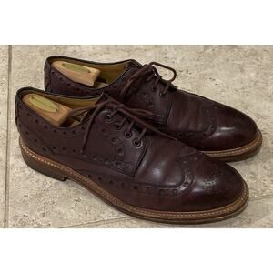 Oliver Sweeney Derby Wingtip Brogue Burgundy Brown Leather Dress Shoes US 10.5